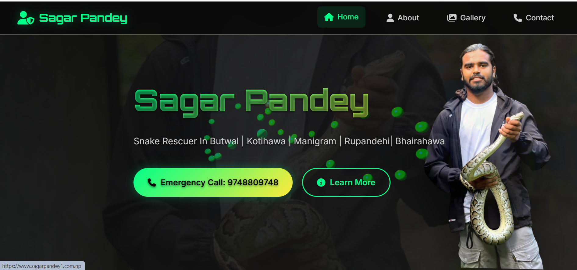 Screenshot of  web app